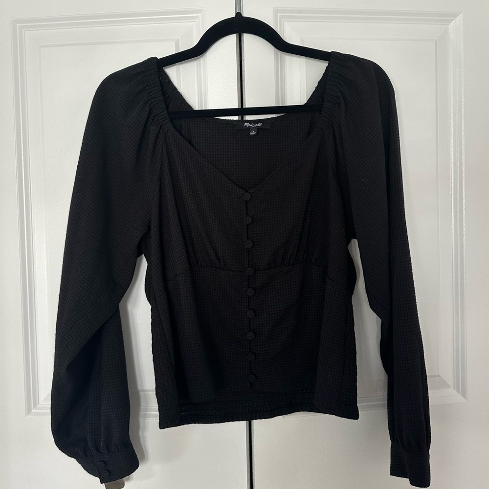 Madewell Black Button-Up Blouse